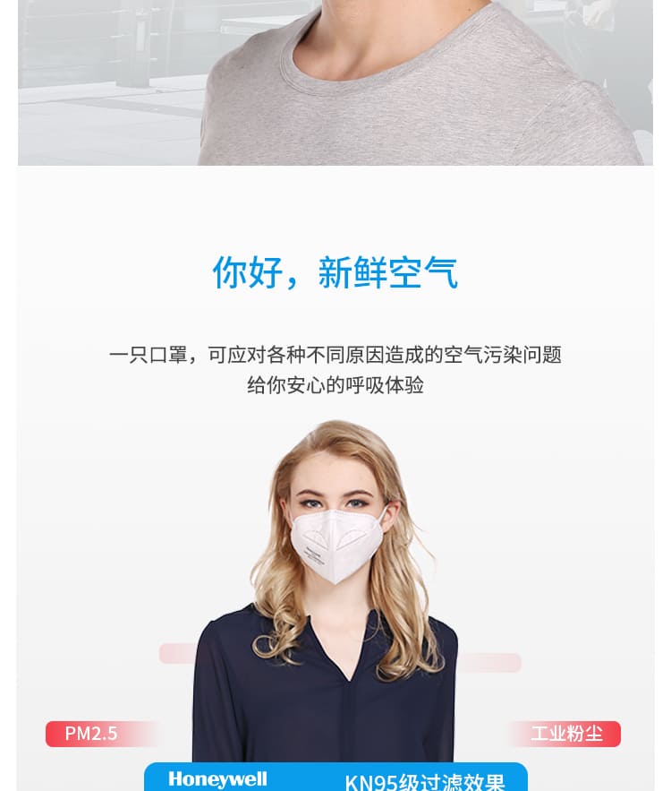 霍尼韦尔（Honeywell） H950 KN95 折叠式口罩 (耳带式)